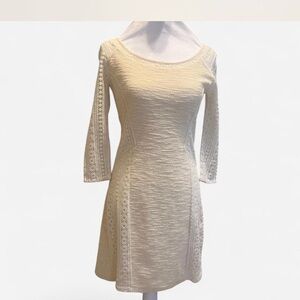 Bordeaux Cream Long Sleeve Dress